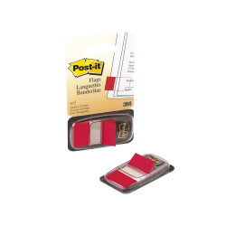 Jelölőcímke 25,4x43,2mm, 50lap, műanyag, 3M 680-1 piros Jelölőcímke 3M