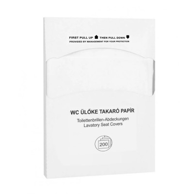 Toalettülőke takaró papír 200 lap/csomag 10 cs/karton Alpha fehér