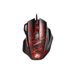 Egér optikai vezetékes iMICE A7 Apedra fekete-piros Egér, mutatóeszköz Apedra