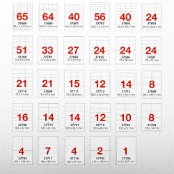 Etikett címke, 70x32mm, 100 lap, 27 címke/lap A-Series Etikett - címke A-series
