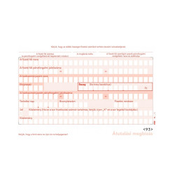 Nyomtatvány átutalási megbízás A6, PFNY.11 2pld Nyilvántartás Bluering