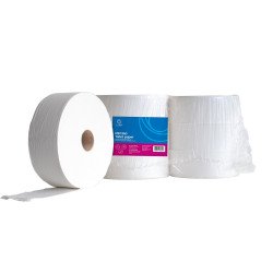 Toalettpapír 2 rétegű közületi átmérő: 27 cm 100 % cellulóz 360 m/tekercs 6 tekercs/csomag N2C360_hófehér_CUP Toalettpapírok Bluering