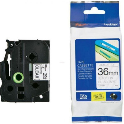 Feliratozógép szalag Brother TZE161 36mmx8m ORIGINAL fekete/átlátszó