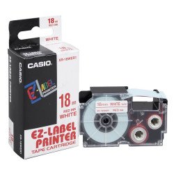Feliratozógép szalag XR-18WER1 18mmx8m Casio piros/fehér Nyomtató és feliratozó gép, kellékek Casio