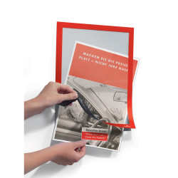 Infókeret A4, Durable Duraframe® piros Bemutatótábla, mágneses info keret Durable