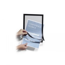 Infókeret A4, mágneses záródás, Durable Duraframe® fekete Bemutatótábla, mágneses info keret Durable