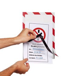 Infókeret A4, öntapadó mágneses záródás 2 db/csomag, Durable Duraframe® Security, piros/fehér Bemutatótábla, mágneses info keret Durable