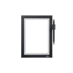 Infókeret A5, öntapadó hátlap, mágneses záródás Duraframe® Note fekete Bemutatótábla, mágneses info keret Durable