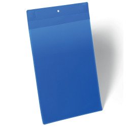 Mágneses dokumentum tároló zseb A4, álló, 10 db/csomag, Durable Neodym, kék Bemutatótábla, mágneses info keret Durable