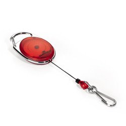 Névjegykártyatartó kihúzható karabineres, Durable with Snap Hook piros Névkitűző Durable