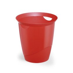 Papírkosár 16l, Durable Trend, áttetsző piros Papírkosár, szemetes Durable