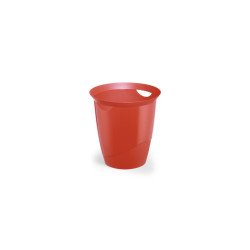 Papírkosár 16l, Durable Trend, áttetsző piros Papírkosár, szemetes Durable
