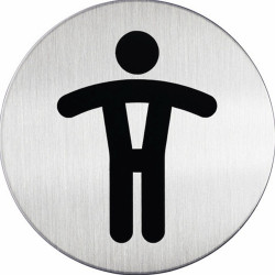 Piktogram, információs tábla, átmérő 83mm, Férfi WC Durable ezüst Vizuál, irányító tábla Durable