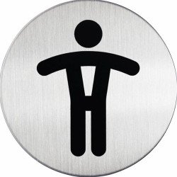 Piktogram, információs tábla, átmérő 83mm, Férfi WC Durable ezüst Vizuál, irányító tábla Durable