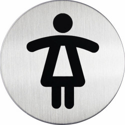 Piktogram, információs tábla, átmérő 83mm, Női WC Durable ezüst Vizuál, irányító tábla Durable