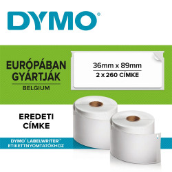 Etikett Dymo LW nyomtatóhoz 36x89mm, 260 db etikett/doboz, Original, fehér Nyomtató és feliratozó gép, kellékek Dymo