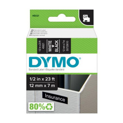 Feliratozógép szalag Dymo D1 S0720610/45021 12mmx7m ORIGINAL fehér/fekete Nyomtató és feliratozó gép, kellékek Dymo