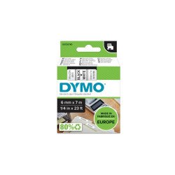 Feliratozógép szalag Dymo D1 S0720780/43613 6mmx7m, ORIGINAL, fekete/fehér Nyomtató és feliratozó gép, kellékek Dymo