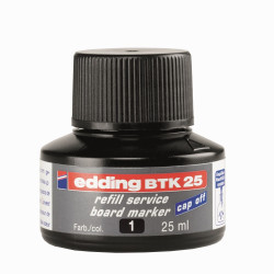Tinta utántöltő táblamarkerhez 25ml, Edding BTK25 fekete Táblamarker betét EDDING