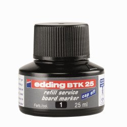 Tinta utántöltő táblamarkerhez 25ml, Edding BTK25 fekete Táblamarker betét EDDING