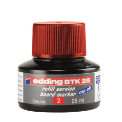 Tinta utántöltő táblamarkerhez 25ml, Edding BTK25 piros Táblamarker betét EDDING
