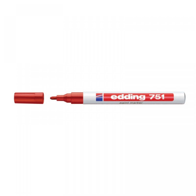 Lakkmarker 1-2mm, kerek Edding 751 piros