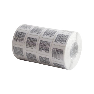 Etikett címke áruvédelmi (RF címke) álvonalkóddal 40x40mm, tekercses 1000 címke/tekercs