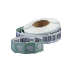 Etikett címke áruvédelmi (RF címke) álvonalkóddal 40x40mm, tekercses 1000 címke/tekercs Etikett - címke Egyéb