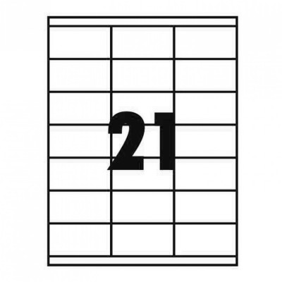 Etikett címke, 70x42,3mm, 100 lap, 21 címke/lap