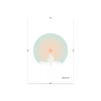 Képkeret, klipes, üveggel, 18x24 cm