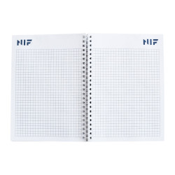 Spirálozott jegyzetfüzet, 80lapos, A5, kockás NIF logós Egyedi, megszemélyesített Egyéb