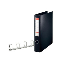 Gyűrűskönyv A4, Maxi 6cm, 4 gyűrű, D alakú, PP Esselte Jumbo Vivida fekete Gyűrűskönyv Esselte