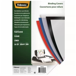 Előlap, A4, 500 mikron, 50 db/csomag, Fellowes® Fantaisie, áttetsző Kötészeti kellék Fellowes