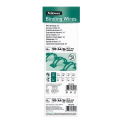 Fém spirál 3:1, 6mm, 21-35lap, Fellowes® 100 db/doboz, fekete Kötészeti kellék Fellowes