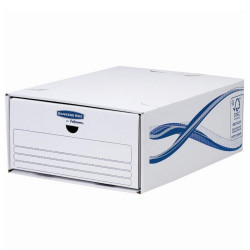 Fiókos irattároló, fiók, karton, 135 x 279 x 362 mm, Fellowes® Bankers Box Basic, 5 db/csomag, kék-fehér Fiókos irattároló, irattartó Fellowes