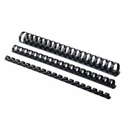 Spirál, műanyag, 38mm, 281-340lap, 50 db/doboz, Fellowes® fekete Kötészeti kellék Fellowes