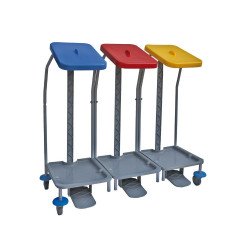 Hulladékgyűjtő kocsi 2 x 70 liter (kék és piros fedél) Papírkosár, szemetes Fix-Net