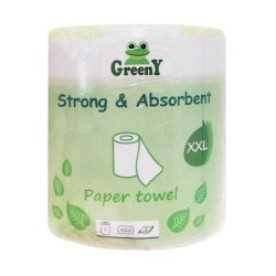 Háztartási papírtörlő kéztörlő 2 rétegű 500 lapos egyesével csomagolt Greeny 500 XXL Papírtörlők Greeny