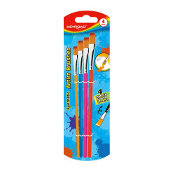Ecsetkészlet lapos fej 4 db/bliszter Keyroad vegyes testszínek Iskolai ecset és kelléke Keyroad