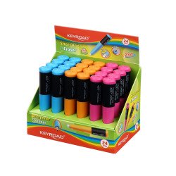 Hegyező 1 lyukú radírral 24 db/display Keyroad 2 in 1 vegyes színek Hegyező Keyroad