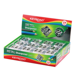 Hegyező 2 lyukú fém 24 db/display Keyroad Metal Hegyező Keyroad
