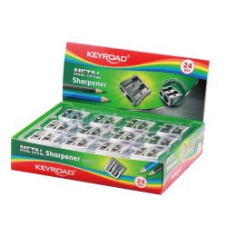 Hegyező 2 lyukú fém 24 db/display Keyroad Metal Hegyező Keyroad