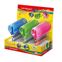 Olló 15 cm hegyes fejű 24 db/display Keyroad Tattoo vegyes színek Ollók, kések Keyroad