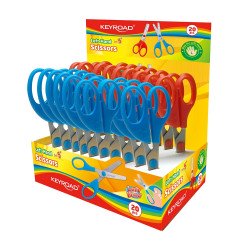 Olló balkezes 13 cm tompa fejű 20 db/display Keyroad Left-handed vegyes színek Ollók, kések Keyroad