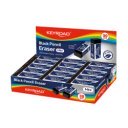 Radír, 30 db/display, Keyroad Tec Black, fekete