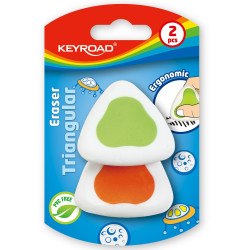 Radír, PVC mentes 36 db/display Keyroad Triangular vegyes színek