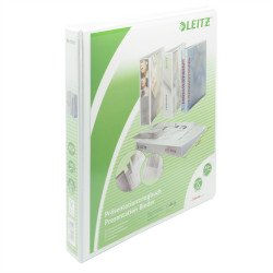 Gyűrűskönyv panorámás A4, Maxi 4,4cm, 2 gyűrű, D alakú, PP Leitz fehér Gyűrűskönyv Leitz