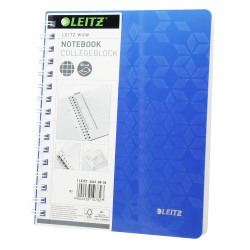 Spirálfüzet A5, 80lap kockás Leitz Wow kék Spirálfüzet Leitz