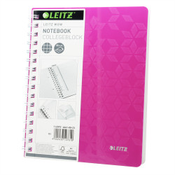 Spirálfüzet A5, 80lap kockás Leitz Wow rózsaszín Spirálfüzet Leitz