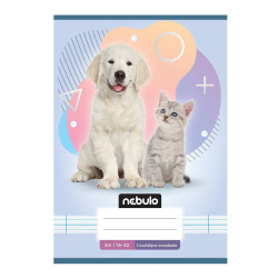 Füzet, A5, 1. osztályos vonalas, 14-32, Állatos minták, 16 db/csomag Nebulo